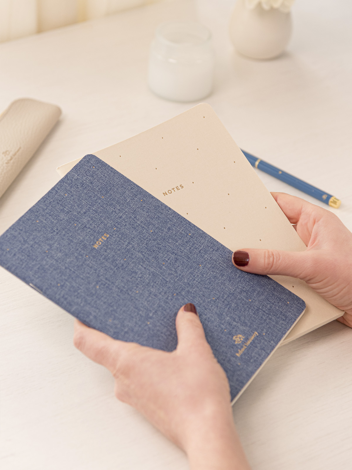 conjunto libretas denim arena a5 2